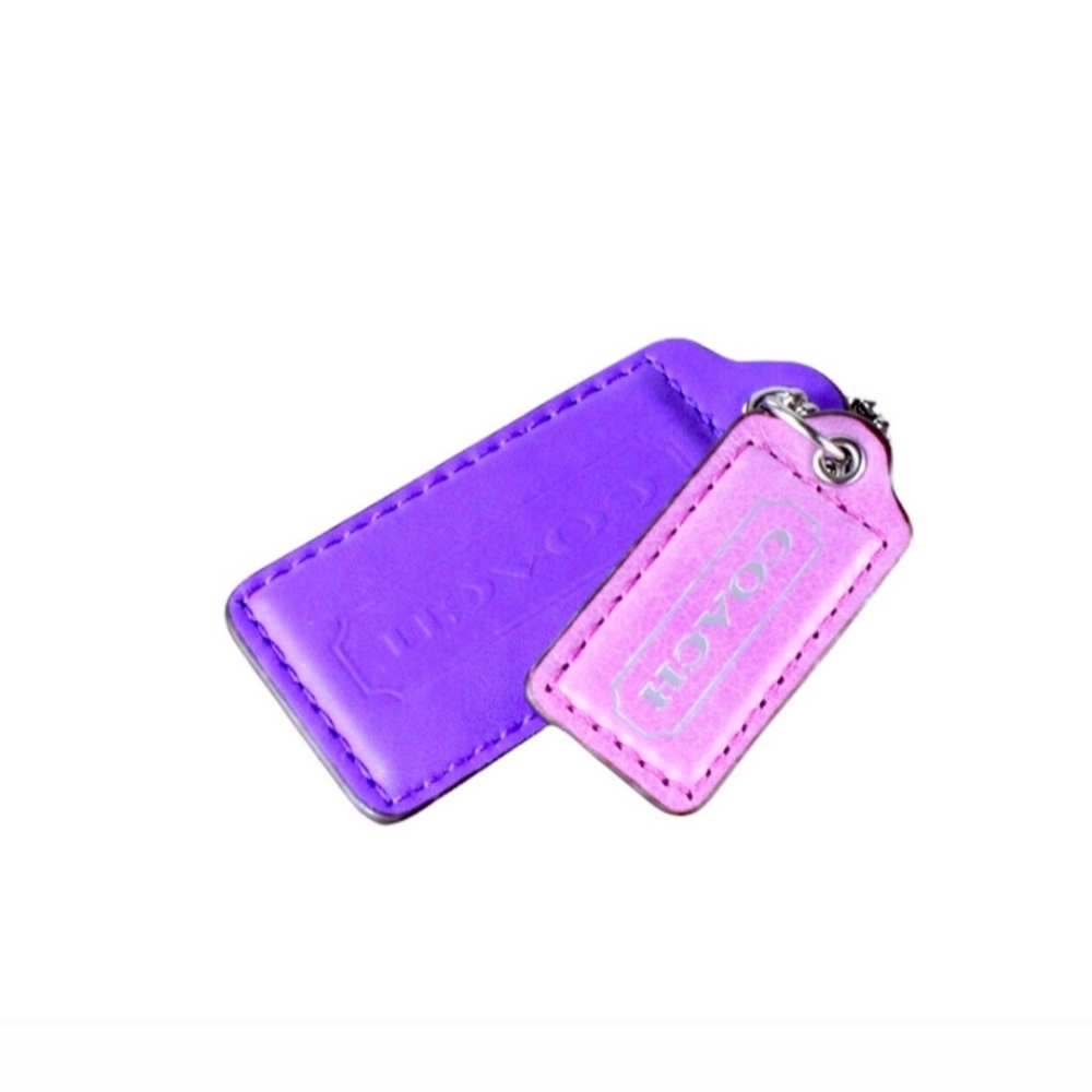 COACH Leather Tag Fob Set 💜✨️💜 VERY RARE Colors!!